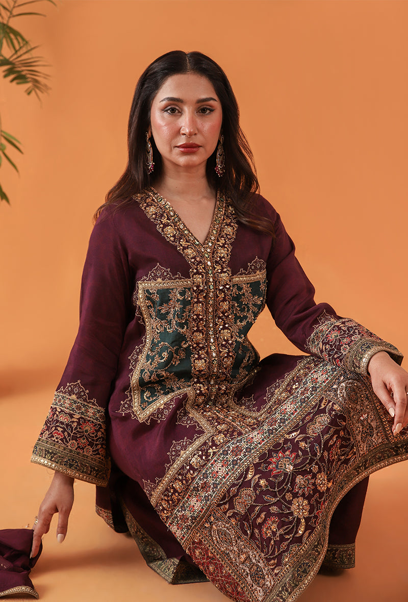 Shamaeel Ansari | Classic Luxe 26 | Lustre - Luxury Dress - available at Maria Faisal in UK and USA.