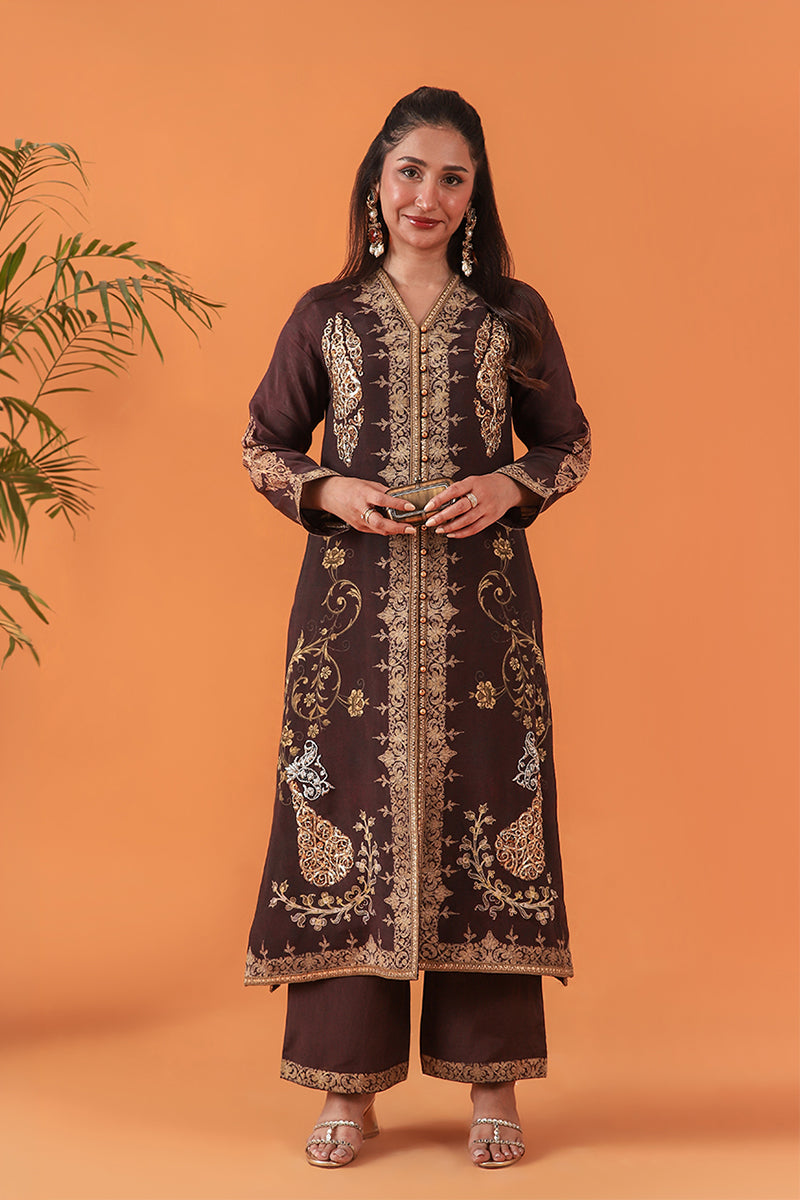 Shamaeel Ansari | Classic Luxe 26 | Garnet Majesty - Luxury Dress - available at Maria Faisal in UK and USA.