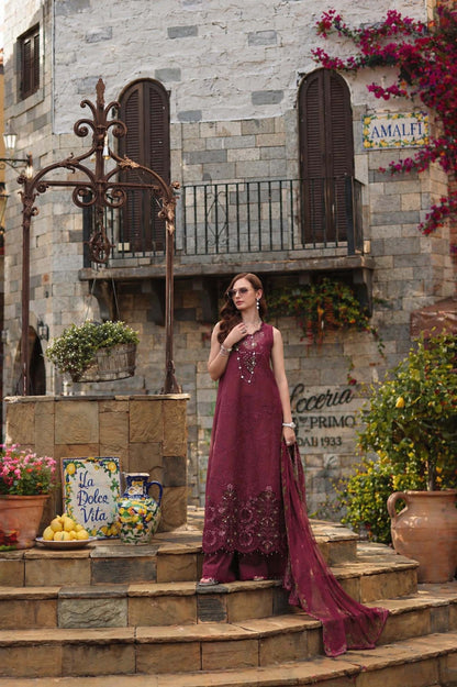 Noor by Saadia Asad | Luxury Eid Schiffli Laserkari 26 | D8 -Rasberry love - Luxury Dress - available at Maria Faisal in UK and USA.