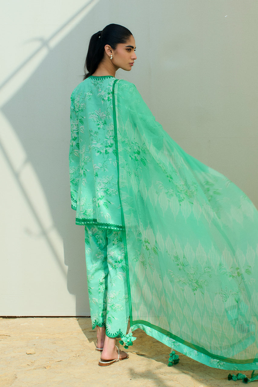 Sania Maskatiya | Luxury Lawn 25 | Azur (B) - Ladies Clothes - Maria Faisal