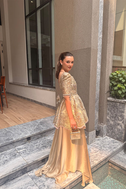 Mysie | Festive 26 | Aelena - Luxury Dress - available at Maria Faisal in UK and USA.