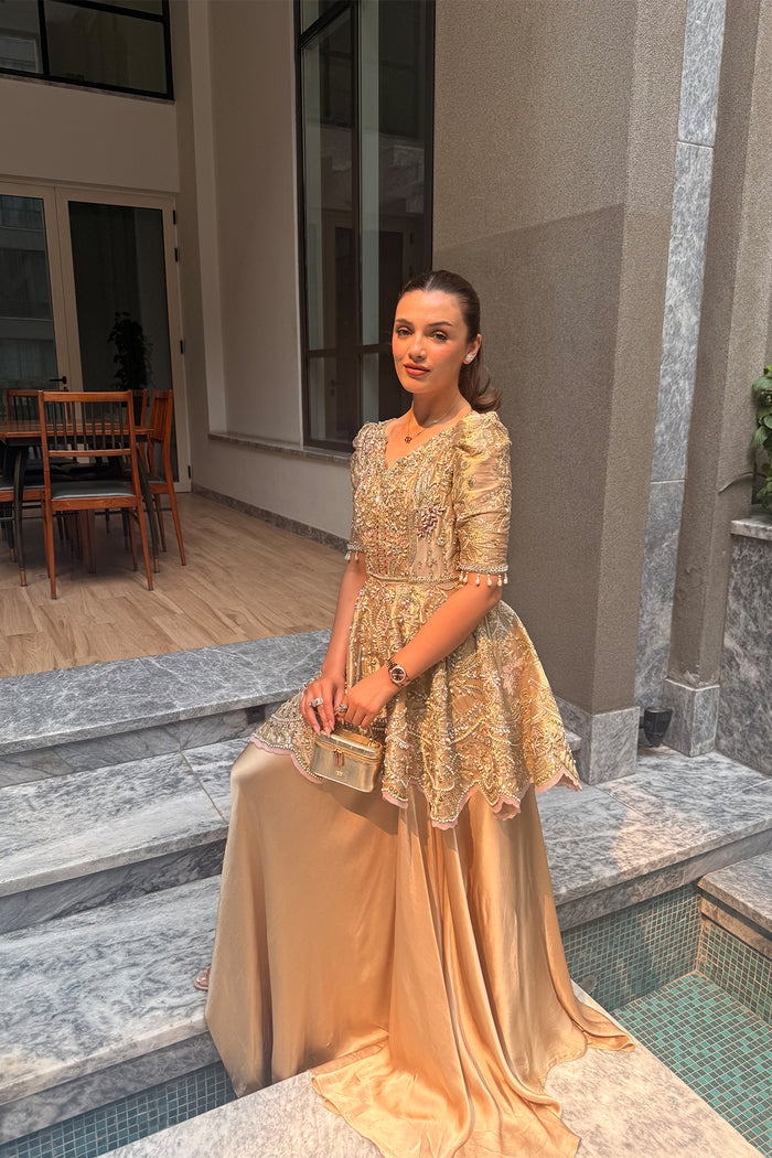 Mysie | Festive 26 | Aelena - Luxury Dress - available at Maria Faisal in UK and USA.