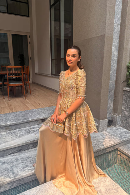 Mysie | Festive 26 | Aelena - Luxury Dress - available at Maria Faisal in UK and USA.