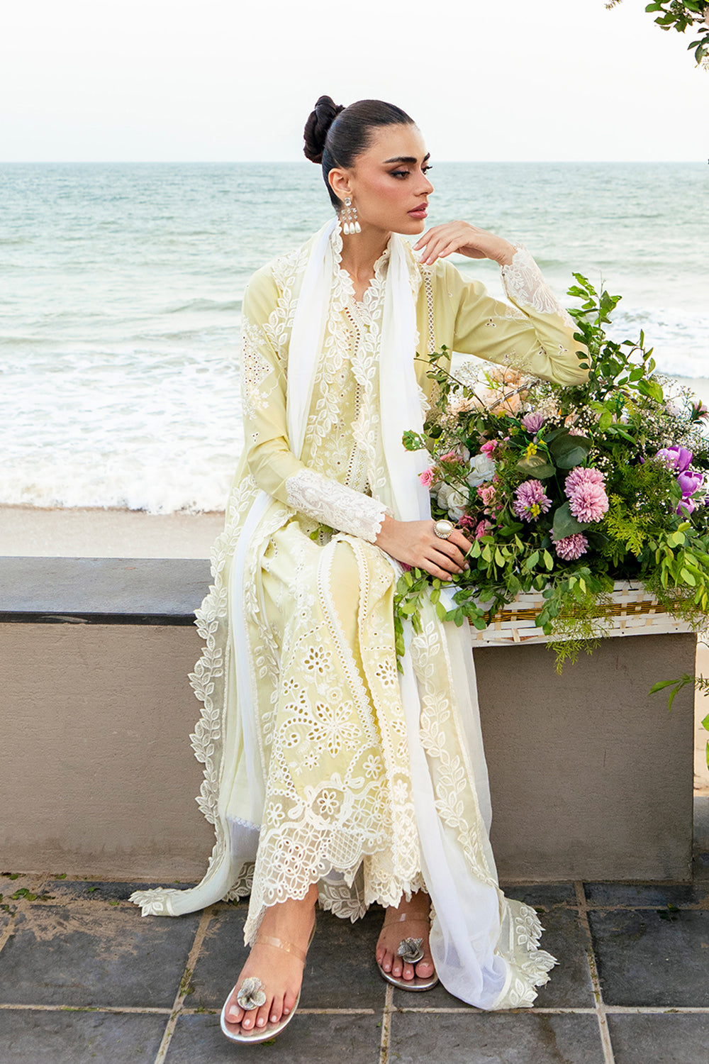 Azure | Luxury Lawn 26 | Imperial Saffron - Luxury Dress - available at Maria Faisal in UK and USA.