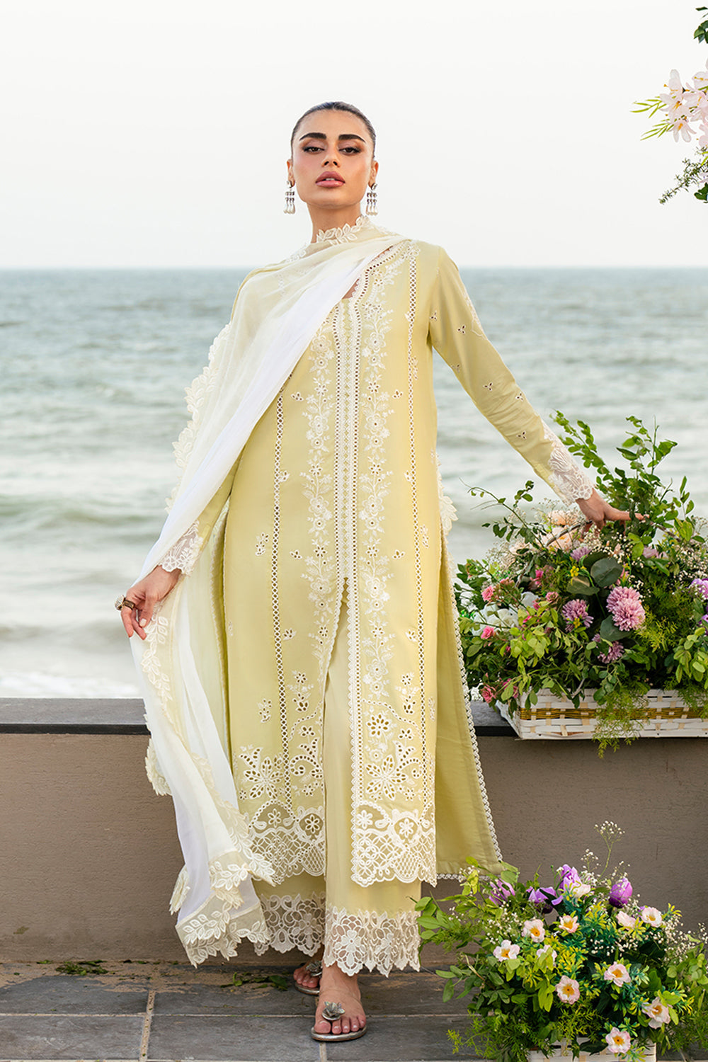 Azure | Luxury Lawn 26 | Imperial Saffron - Luxury Dress - available at Maria Faisal in UK and USA.