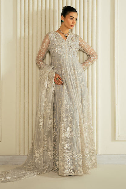 Cross Stitch | FW-24 RTW WEDDING EDIT-2 | WHISPERING BLUE - Wedding Dress - available at Maria Faisal in UK and USA.