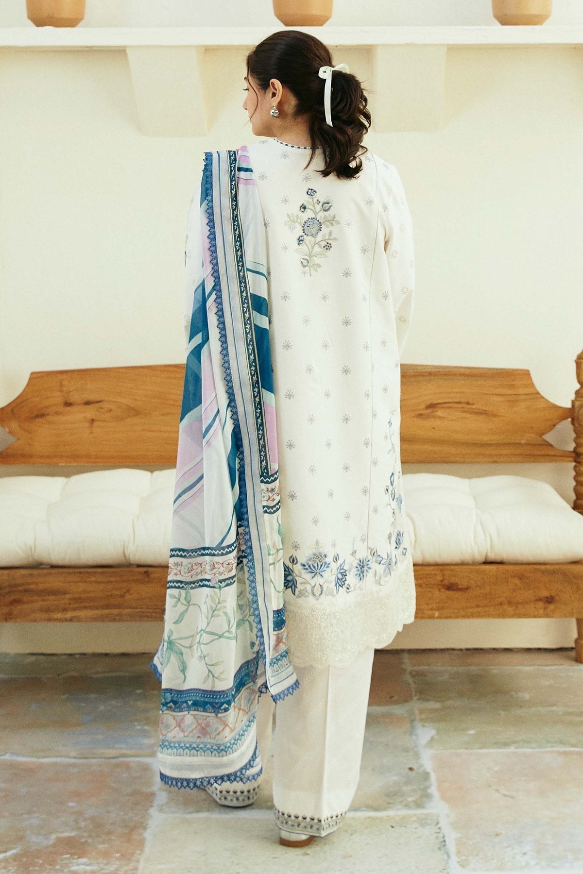 Zara Shahjahan | Coco Lawn Eid Edit 24 | IVORY-D4 - Waniyas