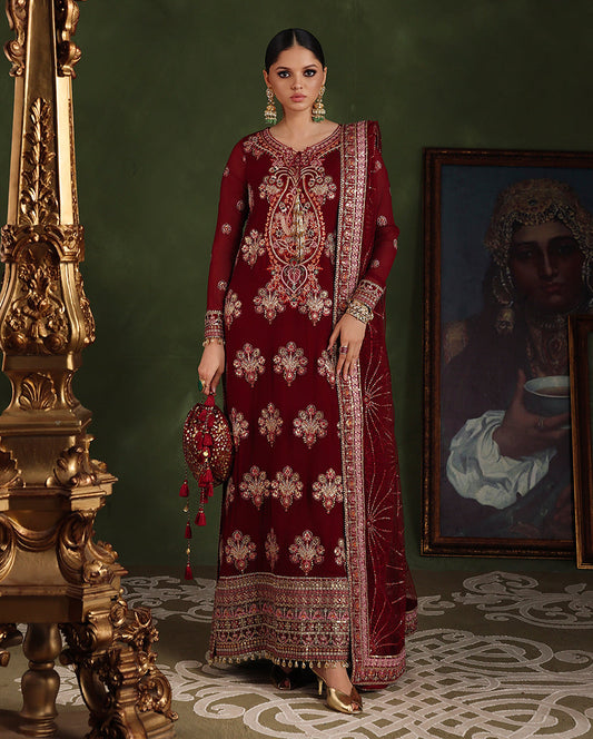 Roheenaz | Royale Eternel Chiffon Edit | Imperial Grace - Formal Dress - available at Maria Faisal in UK and USA.