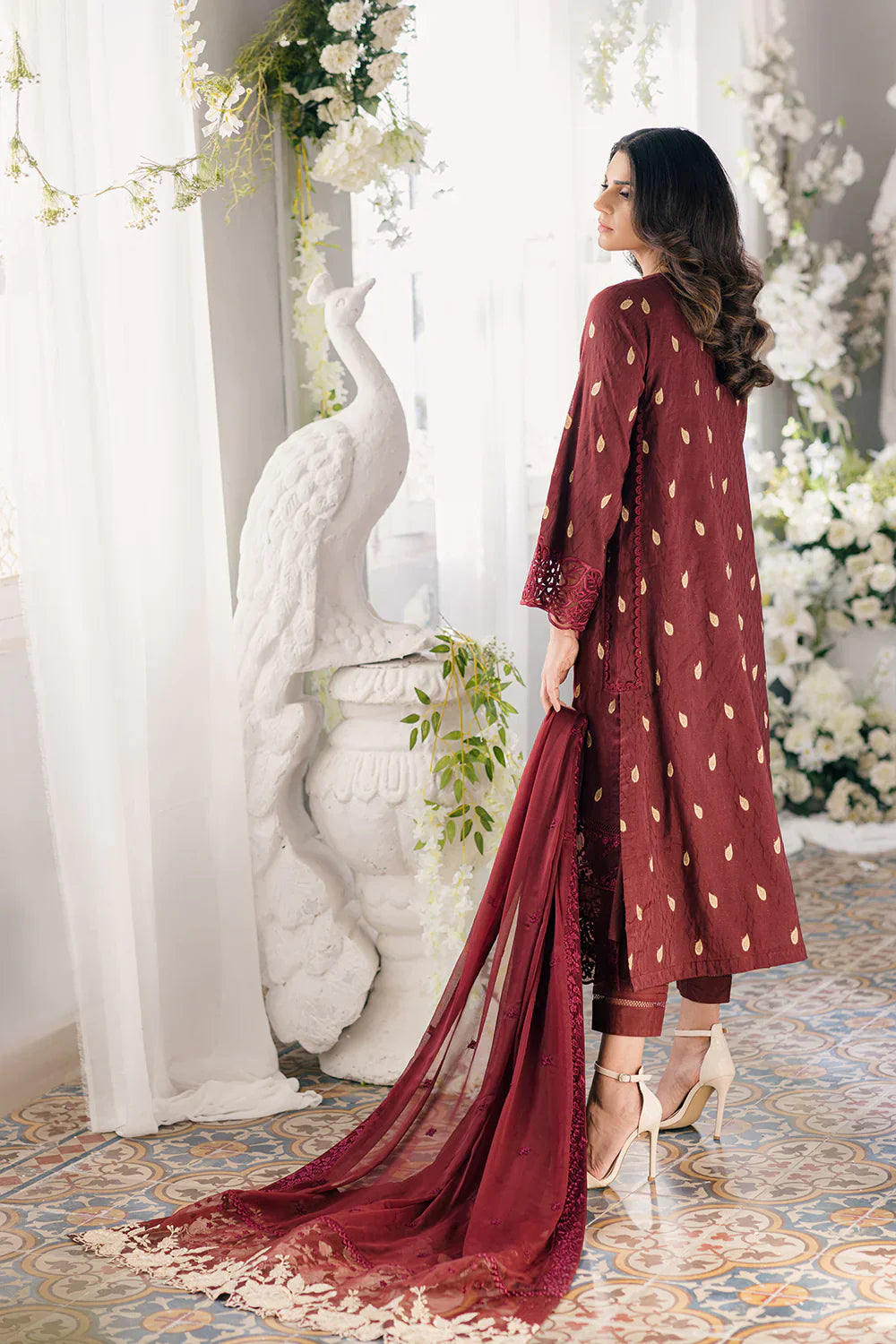 Azure | Ensembles Embroidered Formals | Imperial Wine