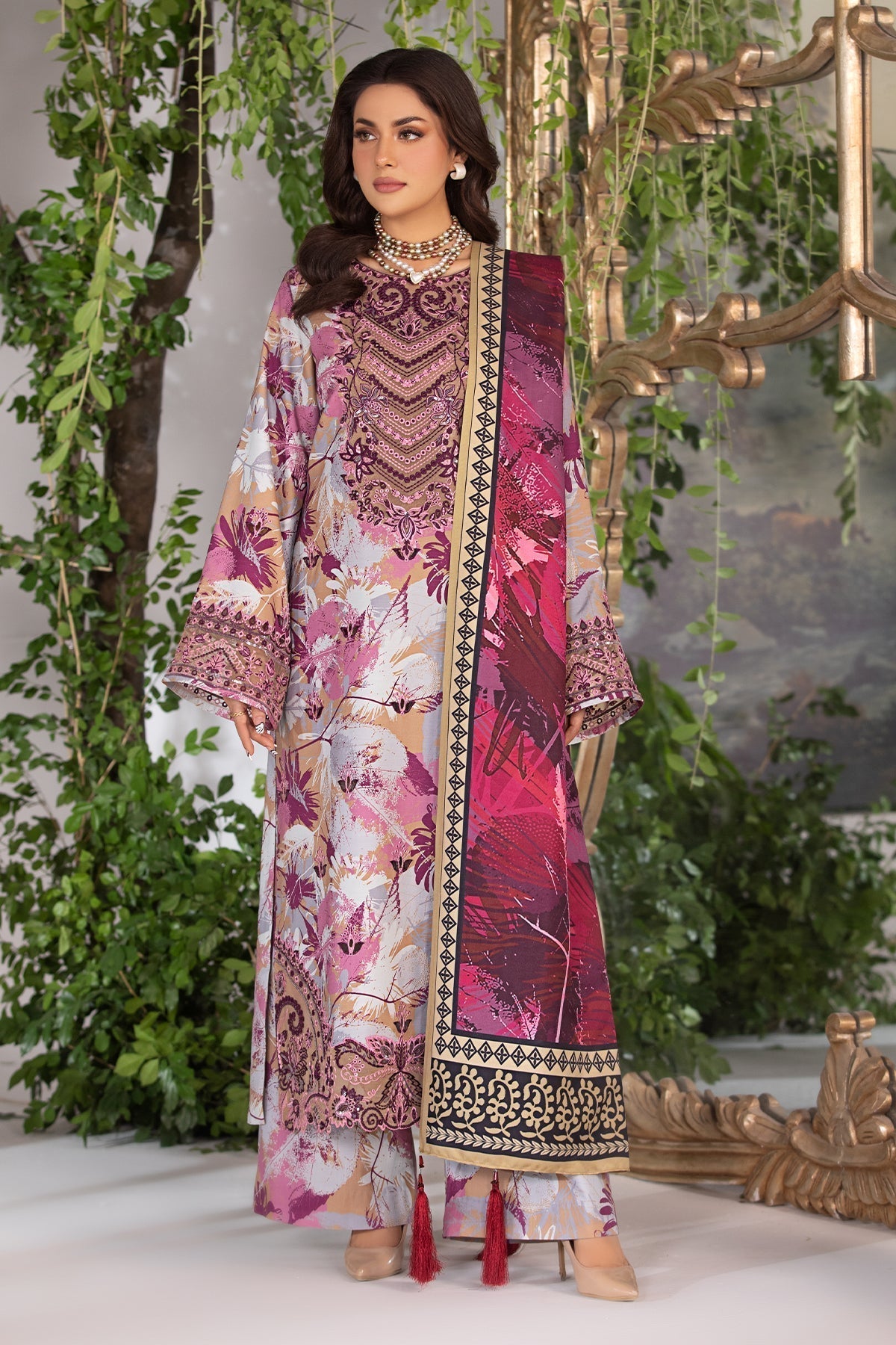 Imrozia Premium | Masakali Winter Pret | I.P-78 Abroo - Designer Dress with Intricate embroidery and embellishments. Shop elegent wedding dress at Maria Faisal.