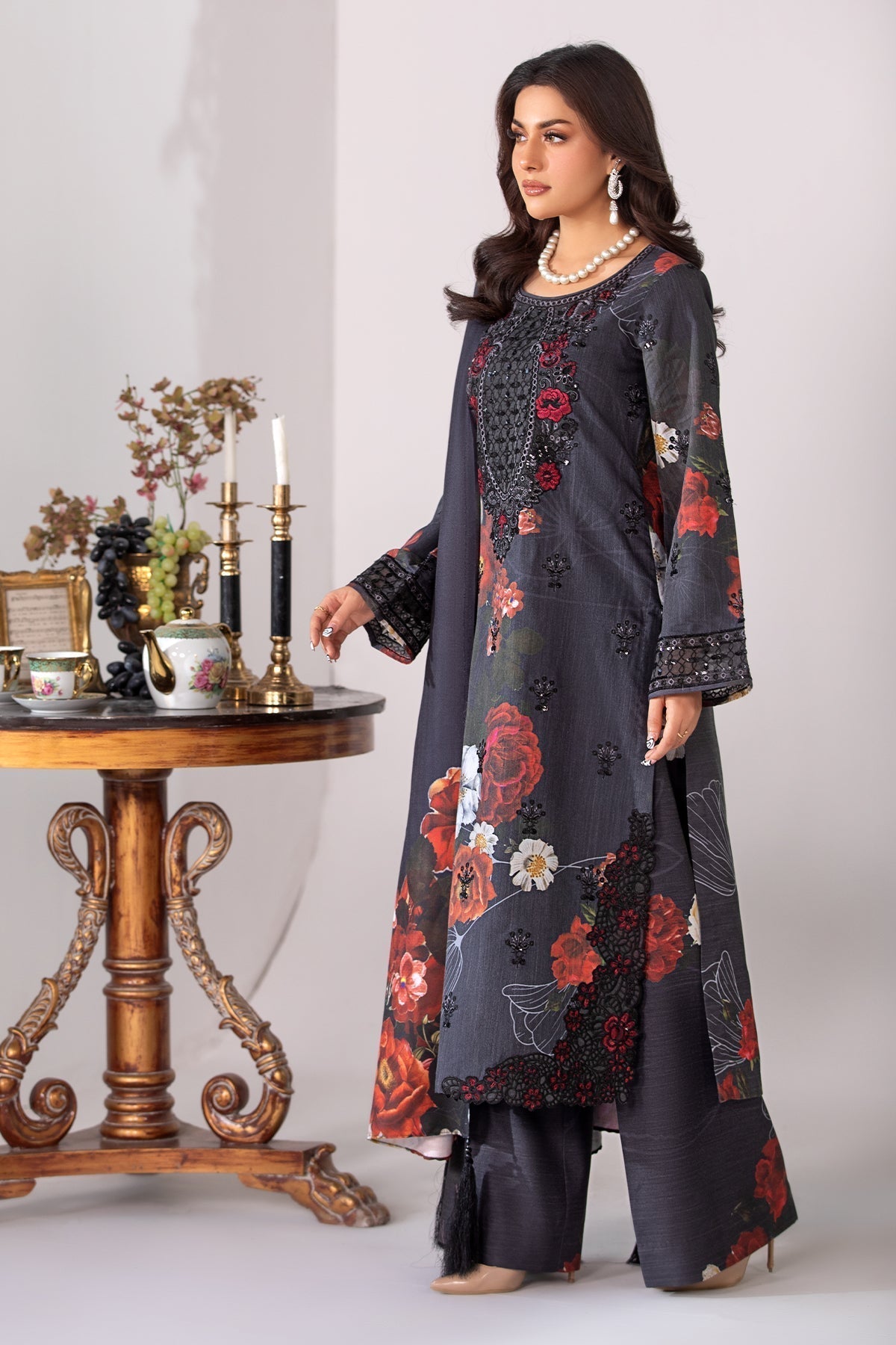 Imrozia Premium | Masakali Winter Pret | I.P-84 Kajal - Designer Dress with Intricate embroidery and embellishments. Shop elegent wedding dress at Maria Faisal.