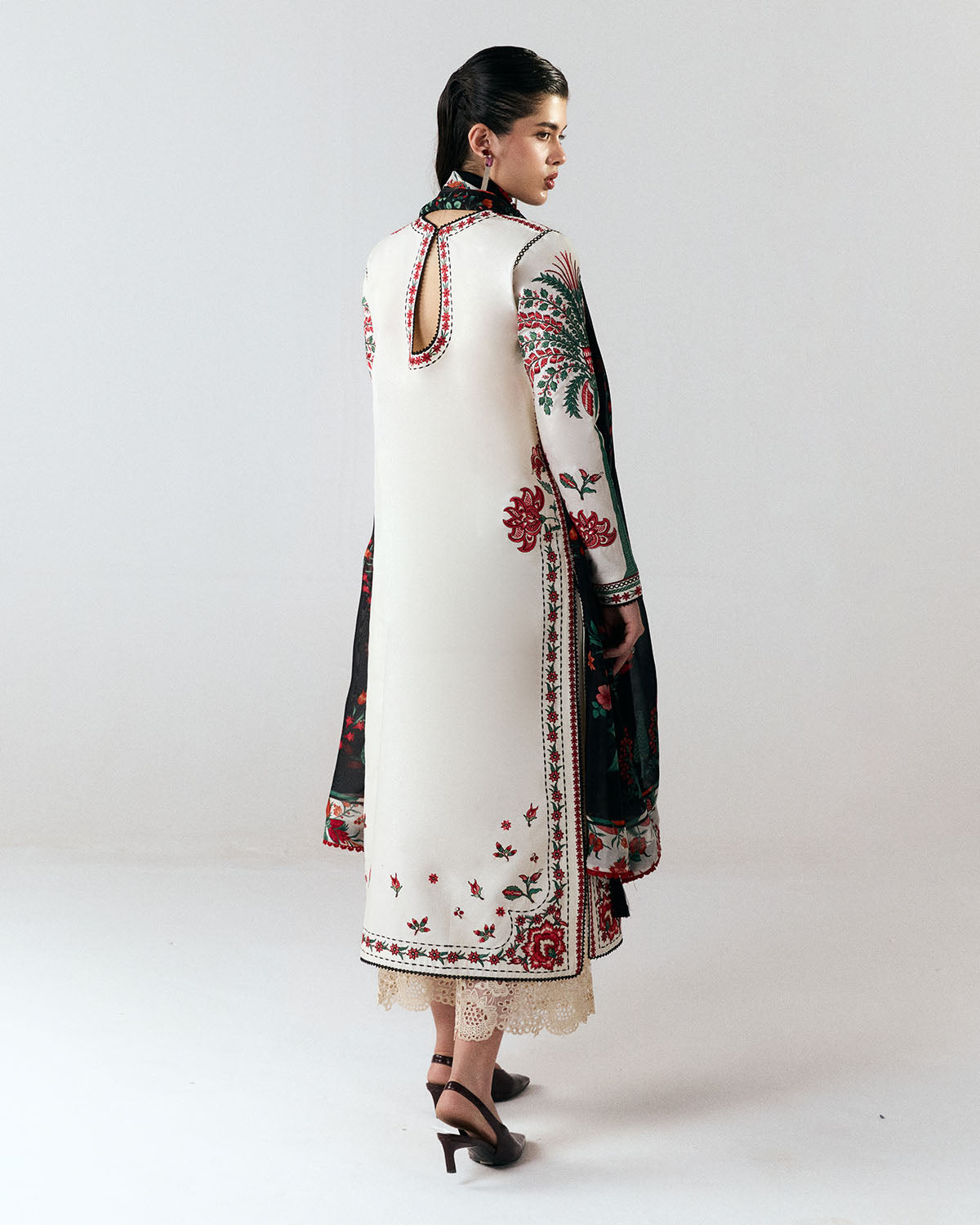Jugnu | SS 26 Lawn | Inali - Luxury Dress - available at Maria Faisal in UK and USA.