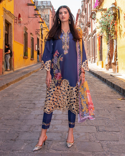 Mushq | Odyssey Lawn 26 | Ines - Luxury Dress - available at Maria Faisal in UK and USA.