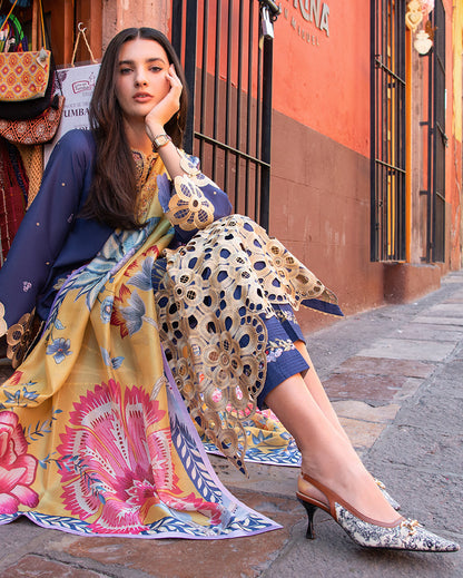 Mushq | Odyssey Lawn 26 | Ines - Luxury Dress - available at Maria Faisal in UK and USA.