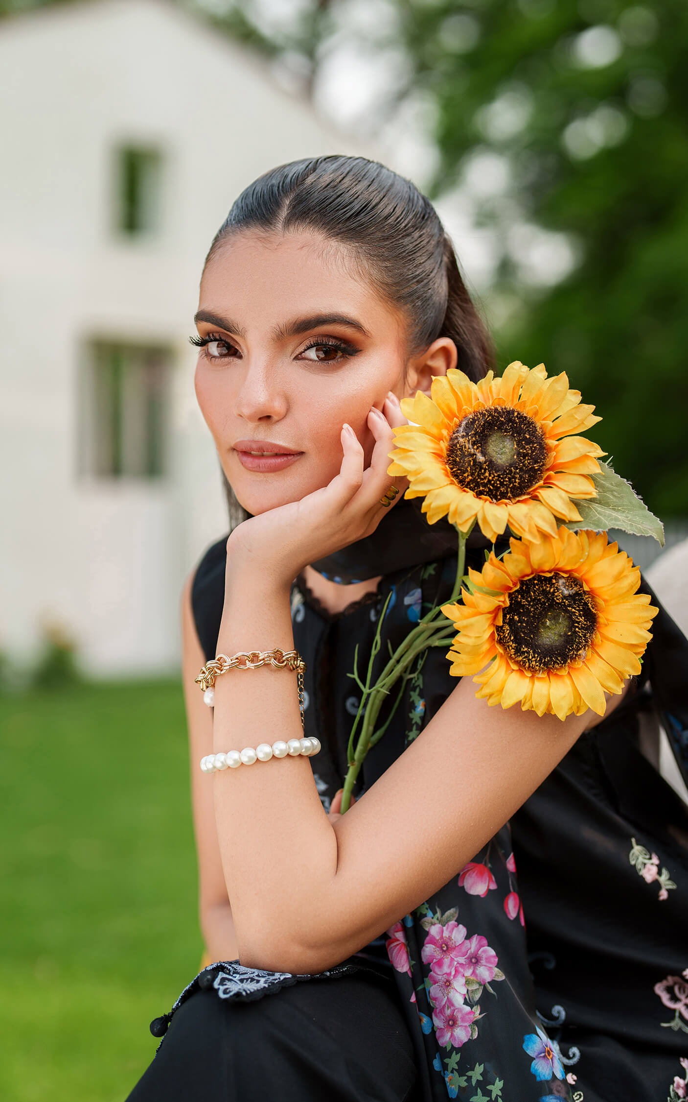 Asifa and Nabeel | Eden Cambric 25 | Ink Blossom ECU25-02 - Ladies Clothes - Maria Faisal