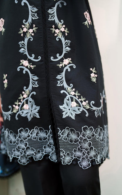 Asifa and Nabeel | Eden Cambric 25 | Ink Blossom ECU25-02 - Ladies Clothes - Maria Faisal
