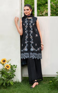 Asifa and Nabeel | Eden Cambric 25 | Ink Blossom ECU25-02 - Ladies Clothes - Maria Faisal