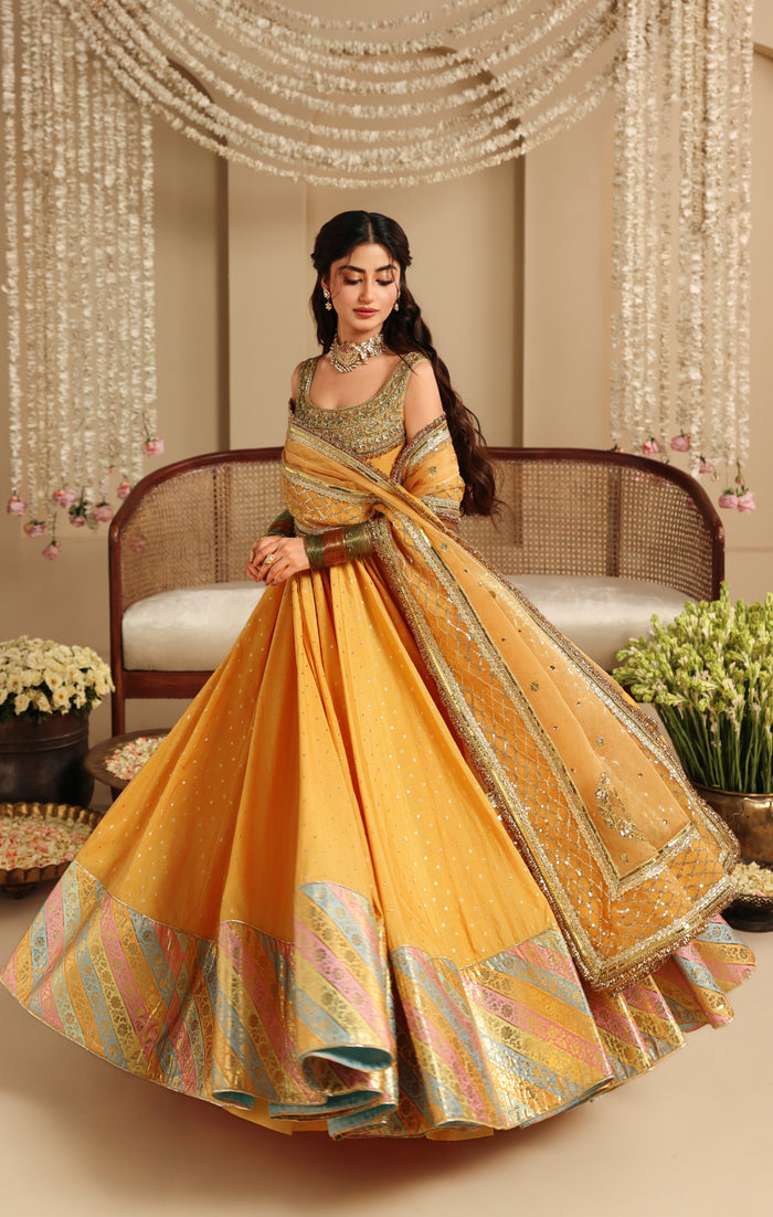 Maya | Dastaan Wedding Formals | HUSNA - Wedding Dress - available at Maria Faisal in UK and USA.