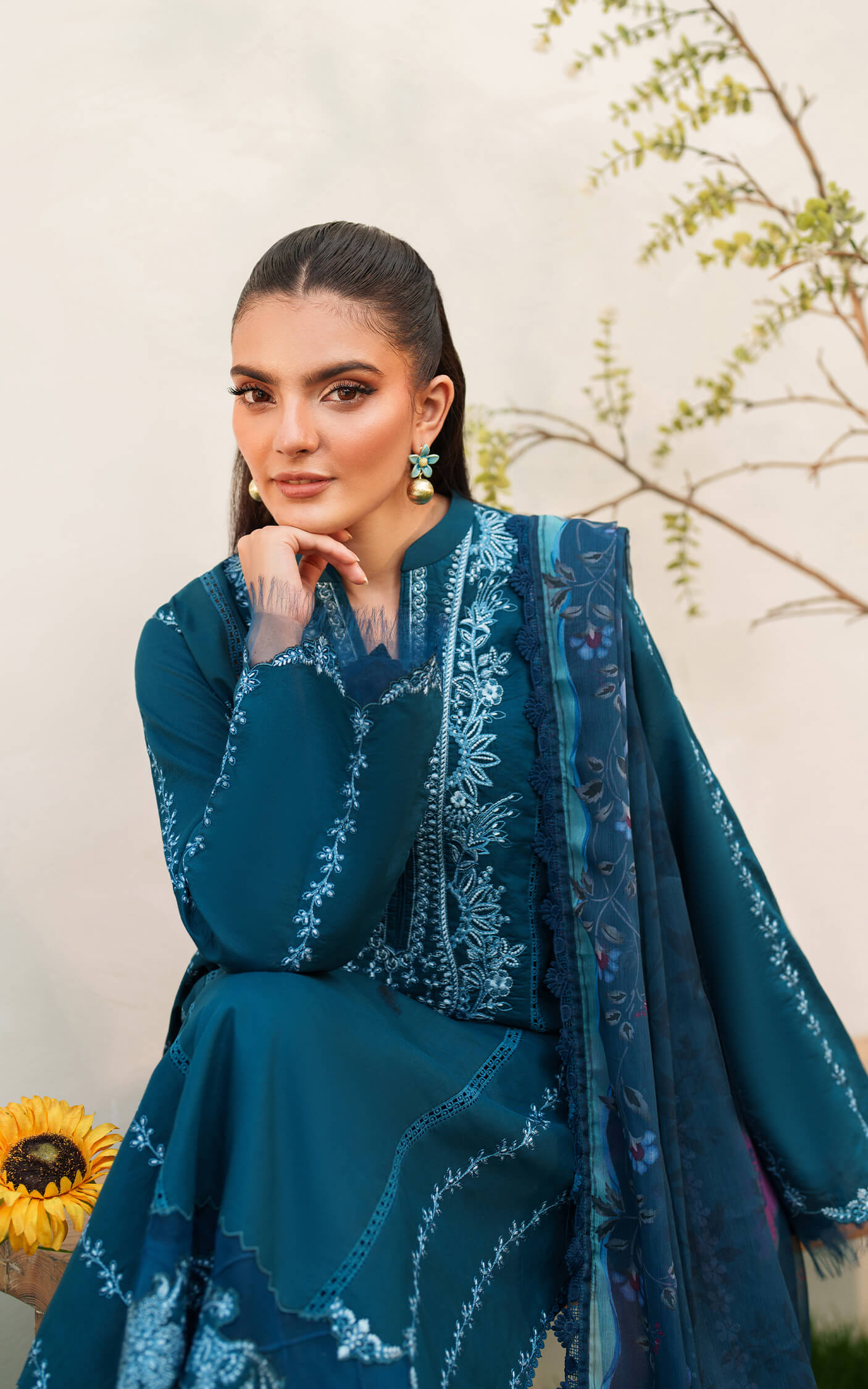 Asifa and Nabeel | Eden Cambric 25 | Iris Cloud ECU25-05 - Ladies Clothes - Maria Faisal