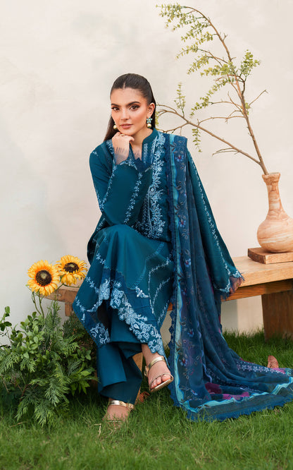 Asifa and Nabeel | Eden Cambric 25 | Iris Cloud ECU25-05 - Ladies Clothes - Maria Faisal