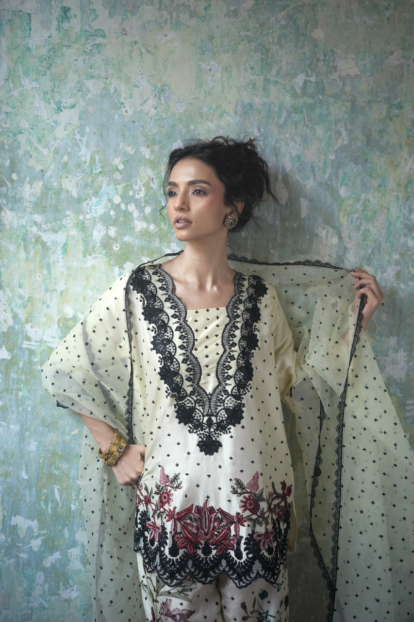 Zainab Chottani | Summer Edition 26 | Ivory Charm - Formal Dress - available at Maria Faisal in UK and USA.