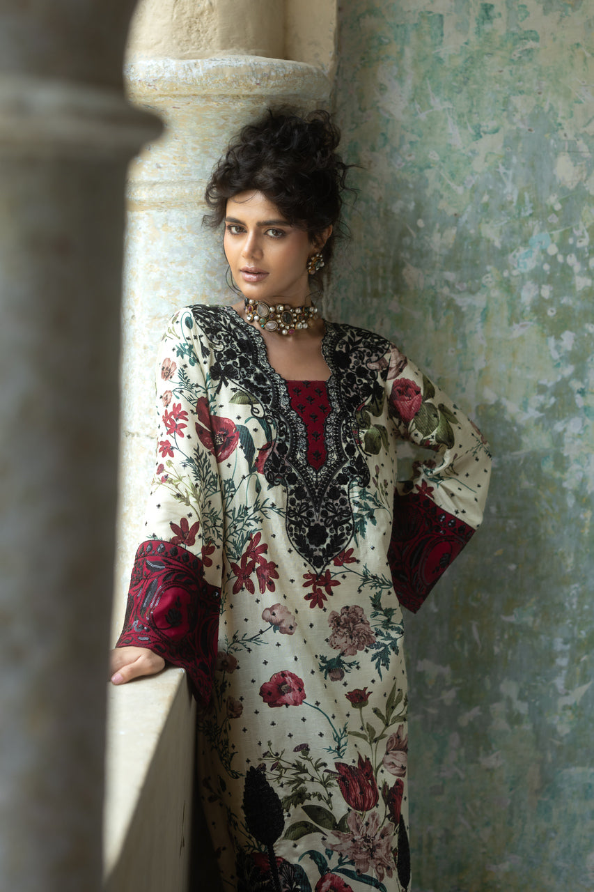 Zainab Chottani | Summer Edition 26 | Ivory Meadow - Formal Dress - available at Maria Faisal in UK and USA.