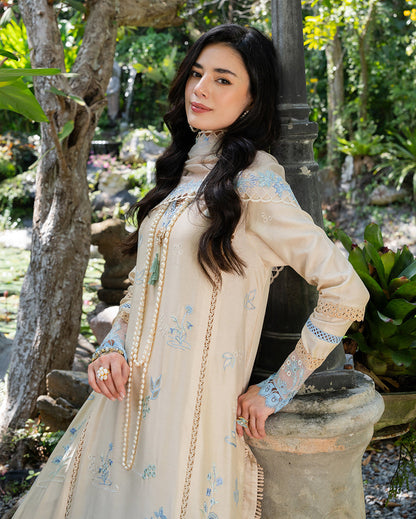 Mushq | La Toscana Casual Pret | Ivory Riviera - Luxury Dress - available at Maria Faisal in UK and USA.