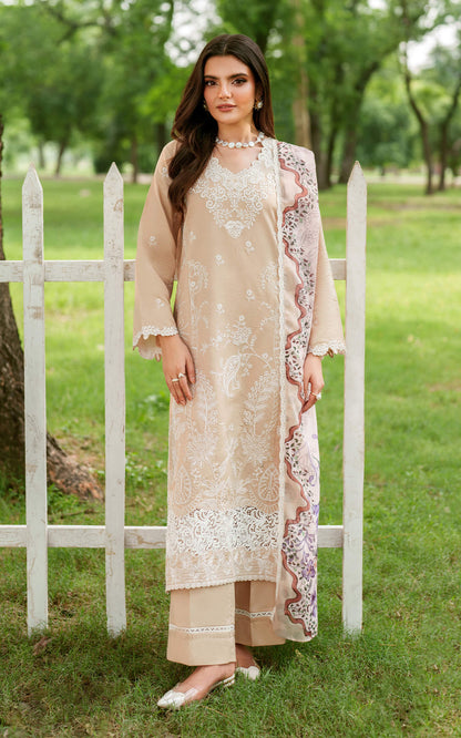 Asifa and Nabeel | Eden Cambric 25 | Ivory Haze ECU25-03 - Ladies Clothes - Maria Faisal