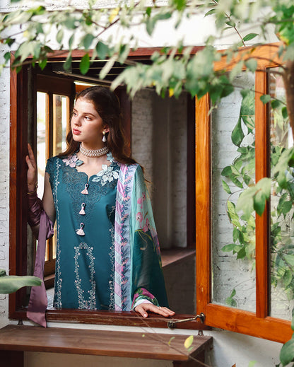 Mushq | The Secret Garden Lawn | Ivy Spell - Luxury Dress - available at Maria Faisal in UK and USA.