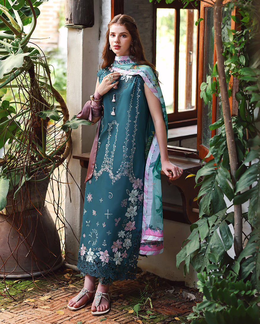 Mushq | The Secret Garden Lawn | Ivy Spell - Luxury Dress - available at Maria Faisal in UK and USA.
