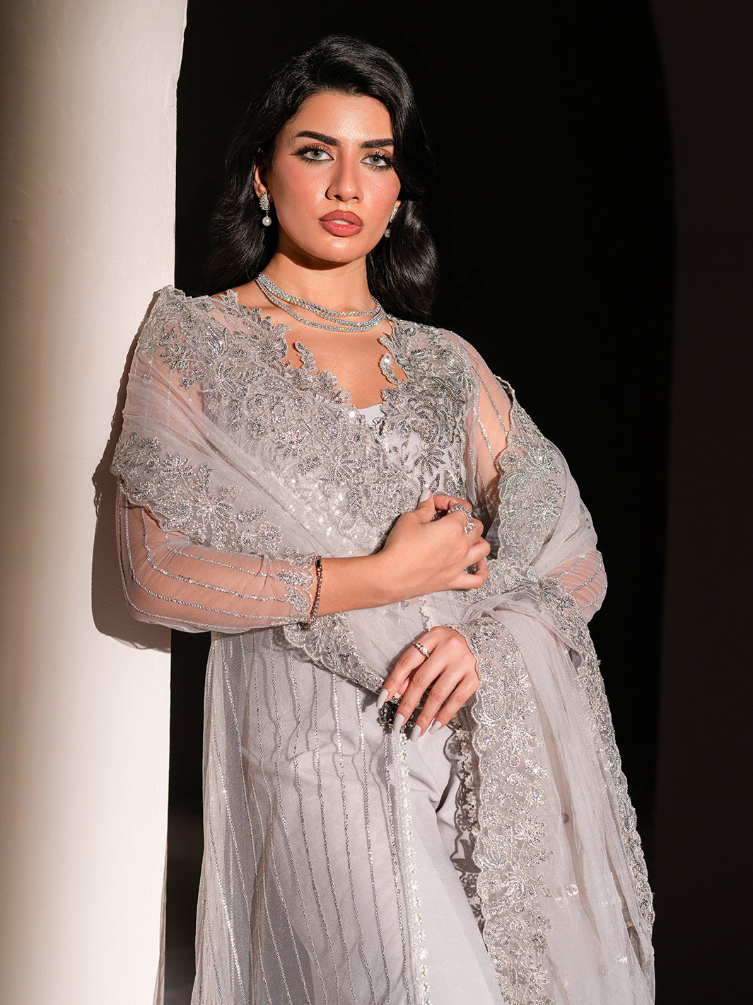 Izel | Stardust Luxury Collection | SLC-005-Aura - Designer Dress with Intricate embroidery and embellishments. Shop elegent wedding dress at Maria Faisal.