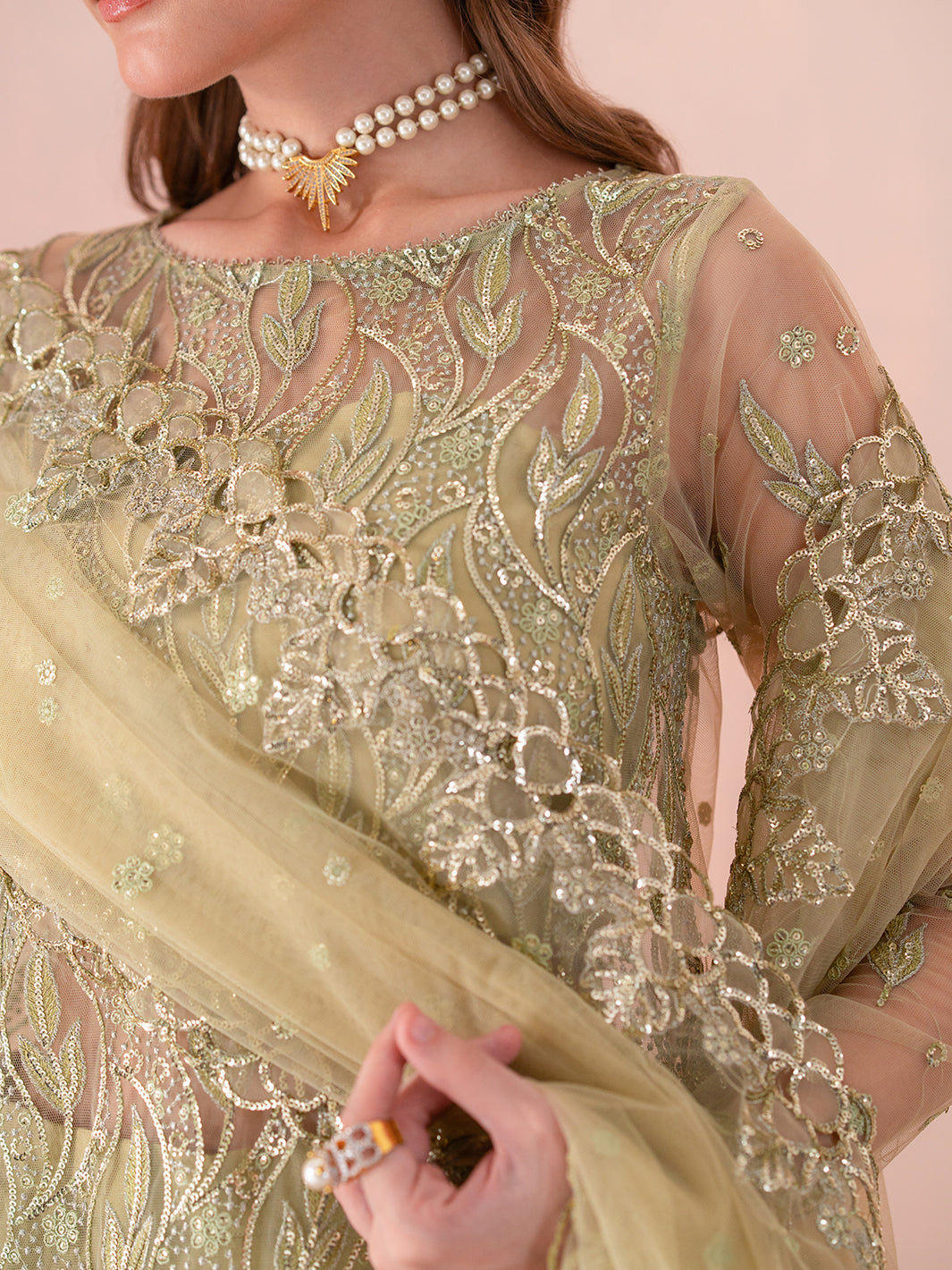 Izel | Stardust Luxury Collection | SLC-009-Eris - Designer Dress with Intricate embroidery and embellishments. Shop elegent wedding dress at Maria Faisal.