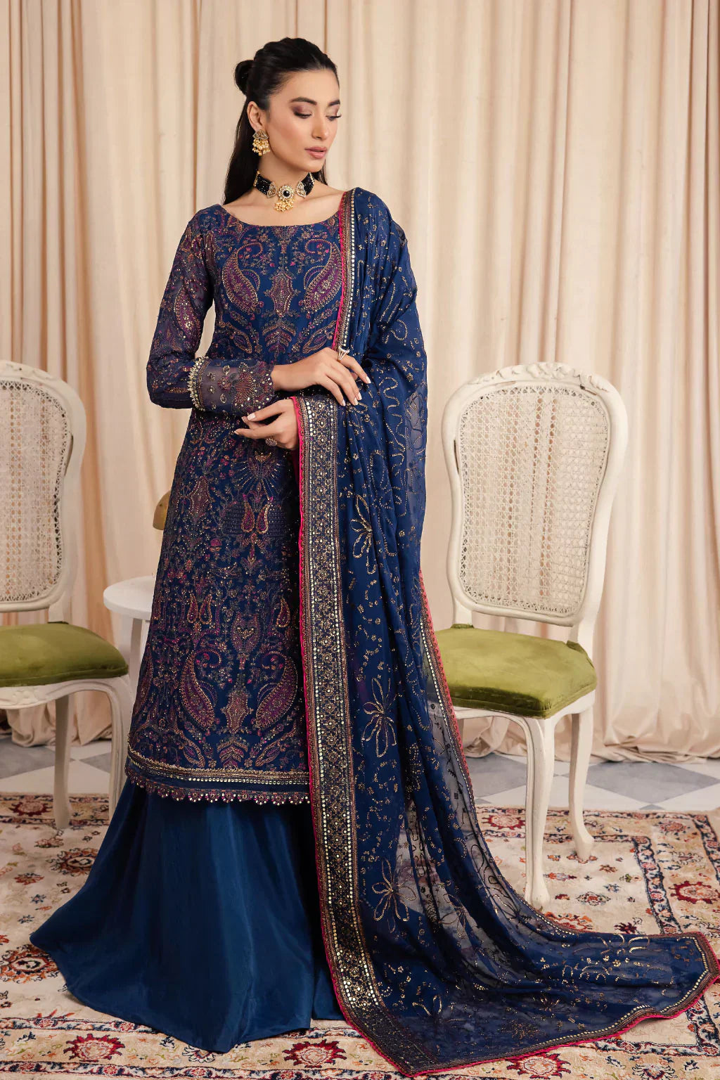 Iznik | Chinnon Chiffon | CC-34 ASHAH - Ladies Clothes - Maria Faisal