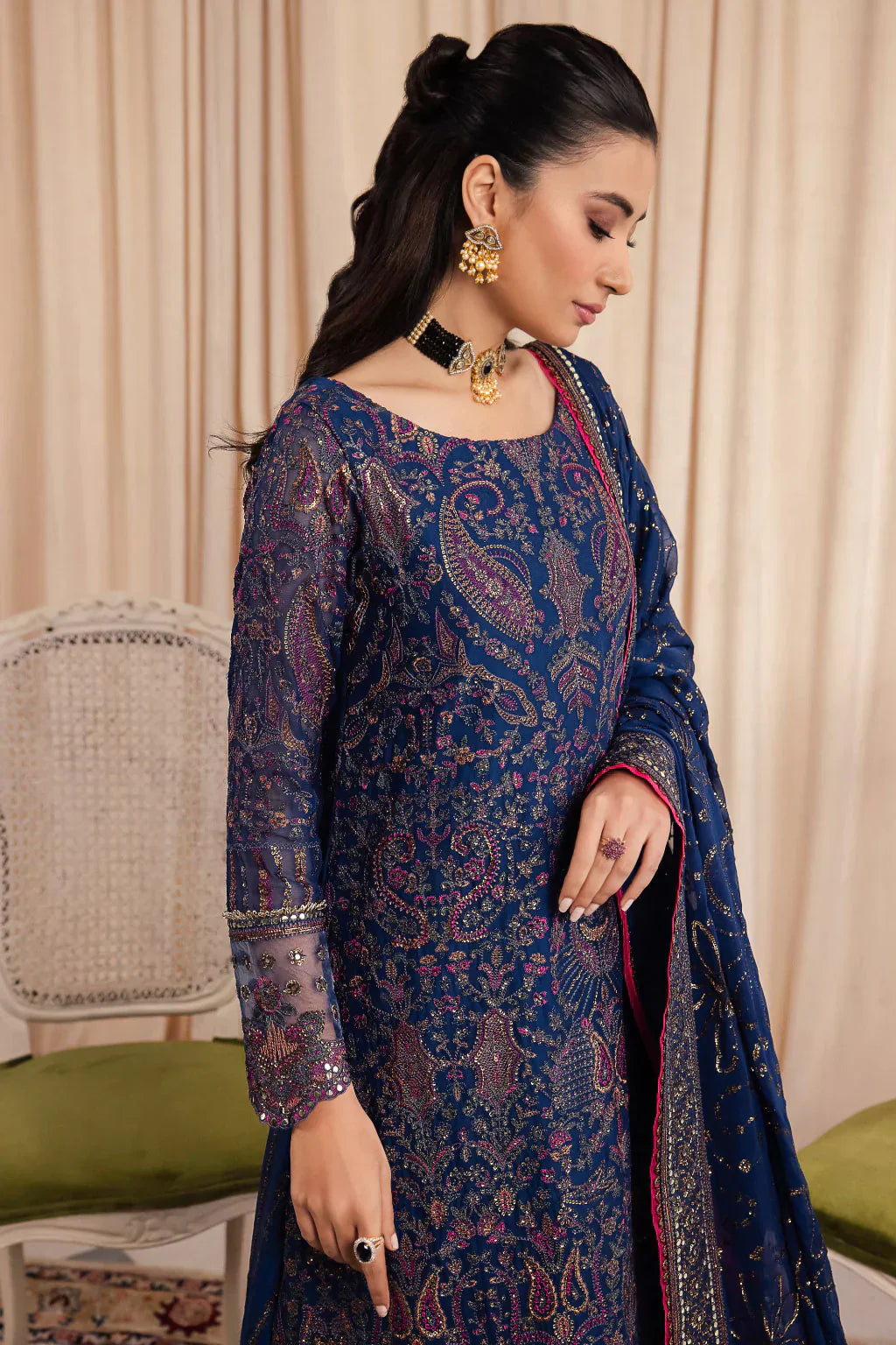 Iznik | Chinnon Chiffon | CC-34 ASHAH - Ladies Clothes - Maria Faisal