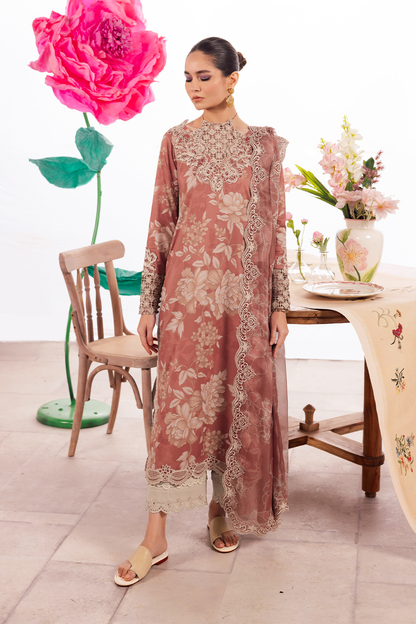 Iznik | Dahlia Embroidered Lawn | DL-12 - Ladies Clothes - Maria Faisal