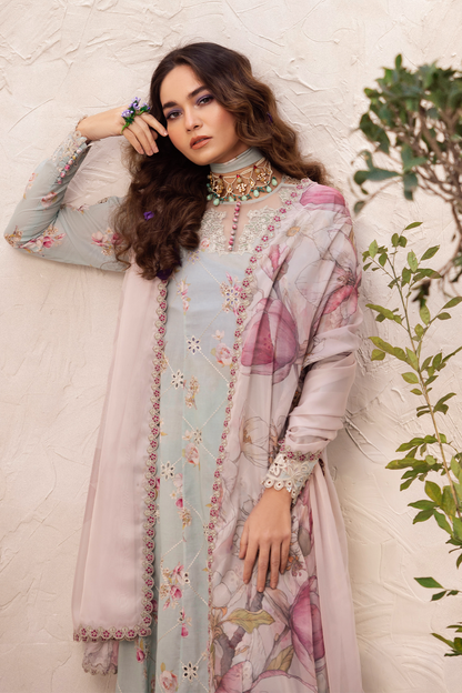 Iznik | Dahlia Embroidered Lawn | DL-10 - Ladies Clothes - Maria Faisal