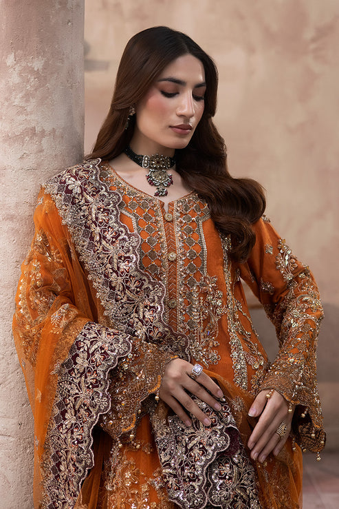 Imrozia Premium | Jahanara Festive 26 | JF-34-A Narang - Formal Dress - available at Maria Faisal in UK and USA.