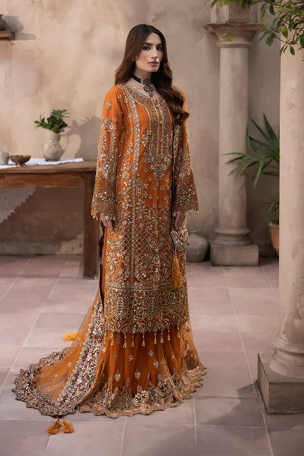 Imrozia Premium | Jahanara Festive 26 | JF-34-A Narang - Formal Dress - available at Maria Faisal in UK and USA.