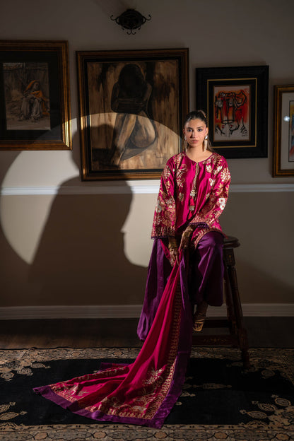 The Pink Tree Company | Blockem Formals | MAGENTA MEDLEY - Formal Dress - available at Maria Faisal in UK and USA.