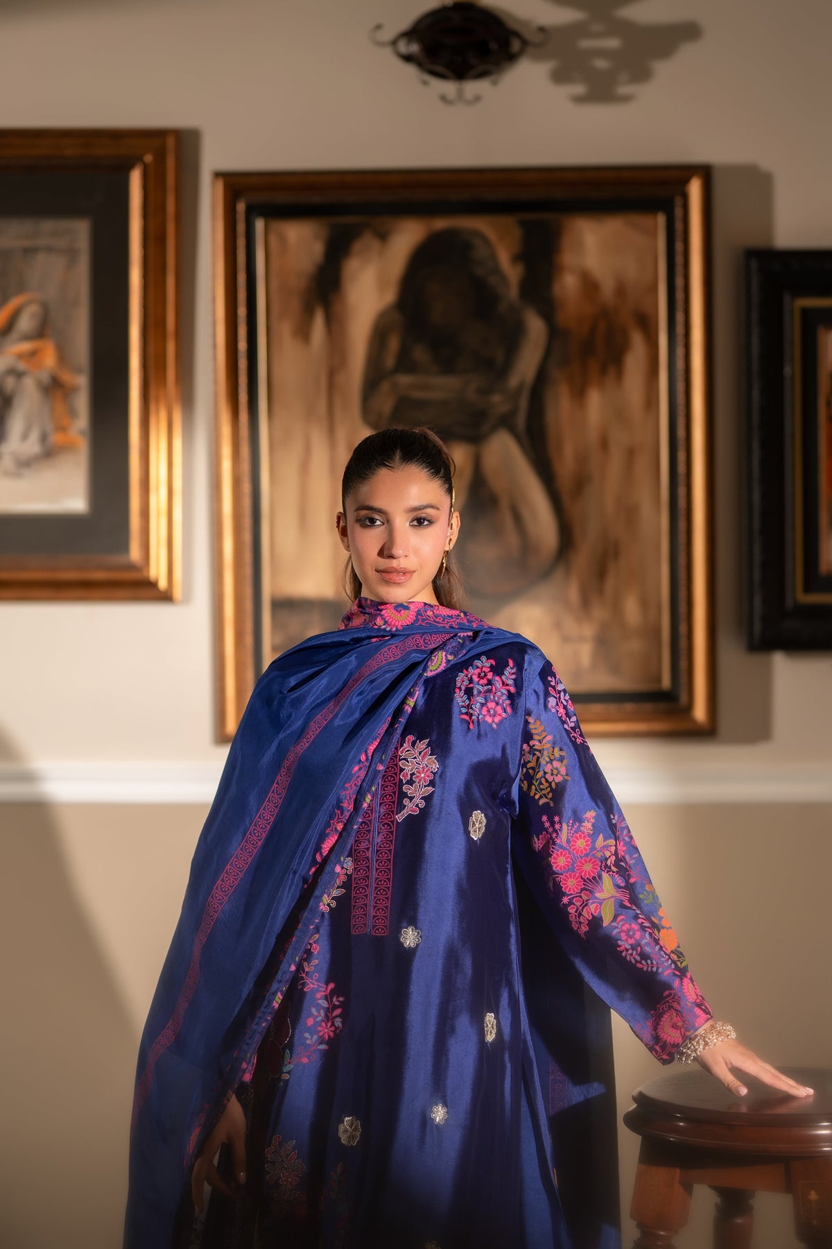 The Pink Tree Company | Blockem Formals | NAVY NOIR - Formal Dress - available at Maria Faisal in UK and USA.
