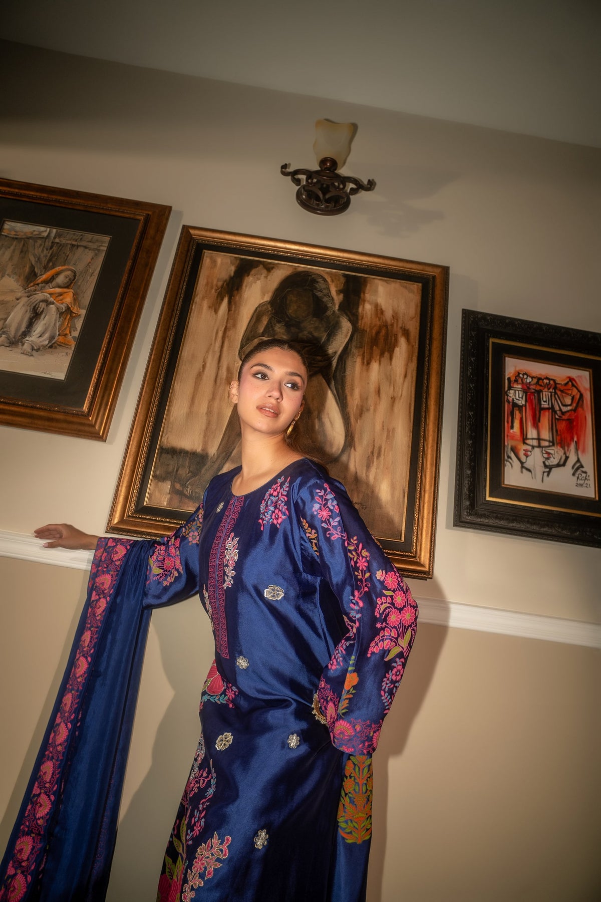 The Pink Tree Company | Blockem Formals | NAVY NOIR - Formal Dress - available at Maria Faisal in UK and USA.