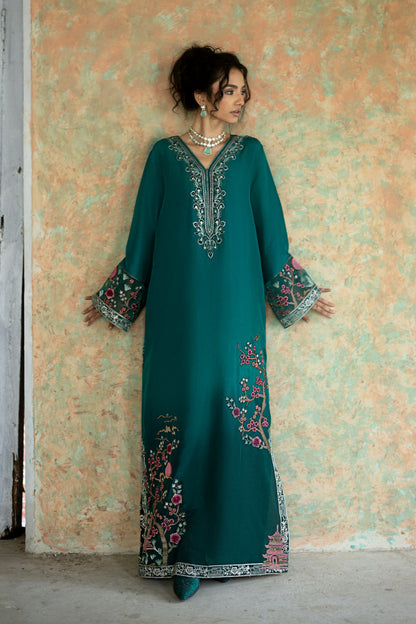 Zainab Chottani | Summer Edition 26 | Jade Muse Kaftan - Formal Dress - available at Maria Faisal in UK and USA.