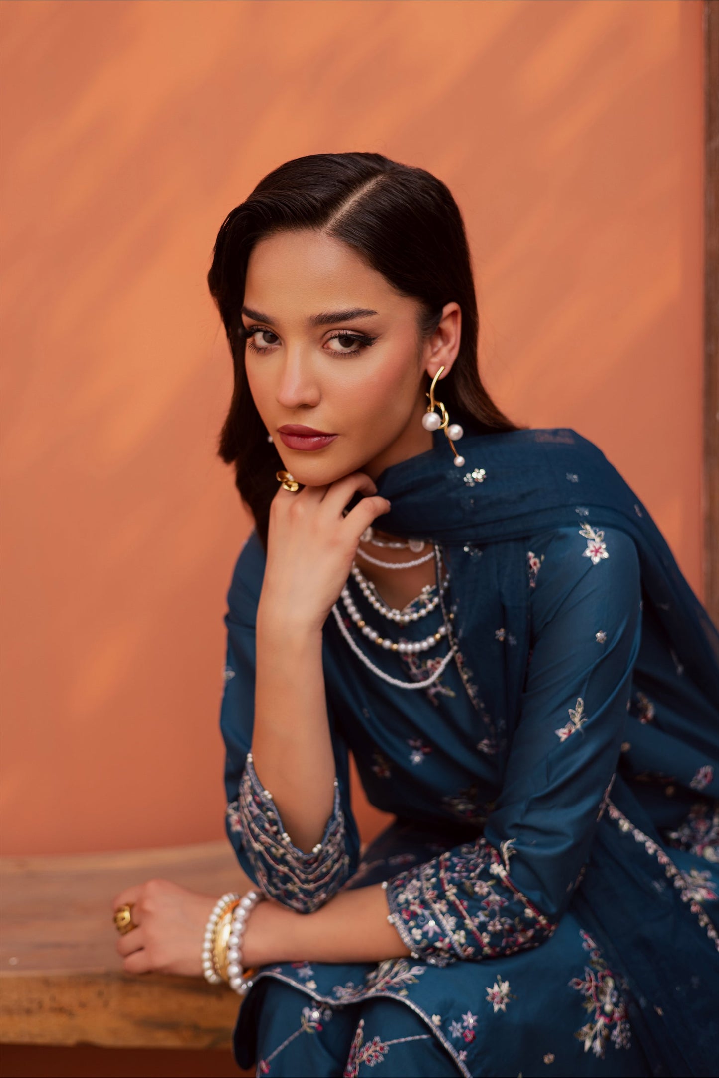 Batik | Festive Eid 26 | Jheel - Luxury Dress - available at Maria Faisal in UK and USA.