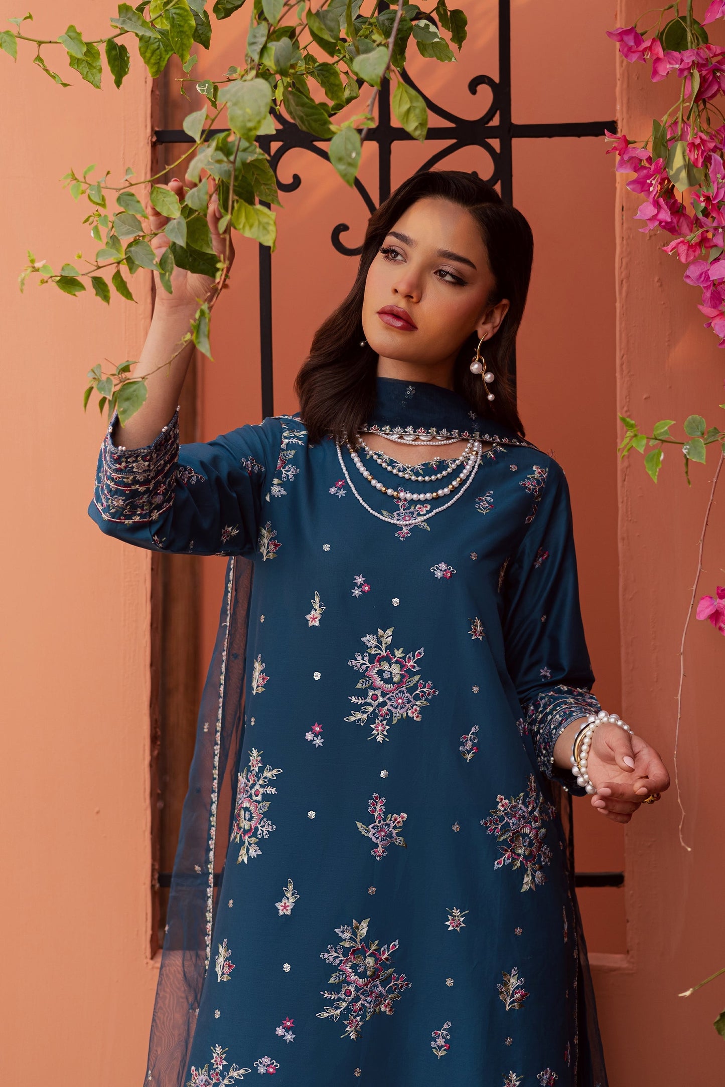 Batik | Festive Eid 26 | Jheel - Luxury Dress - available at Maria Faisal in UK and USA.