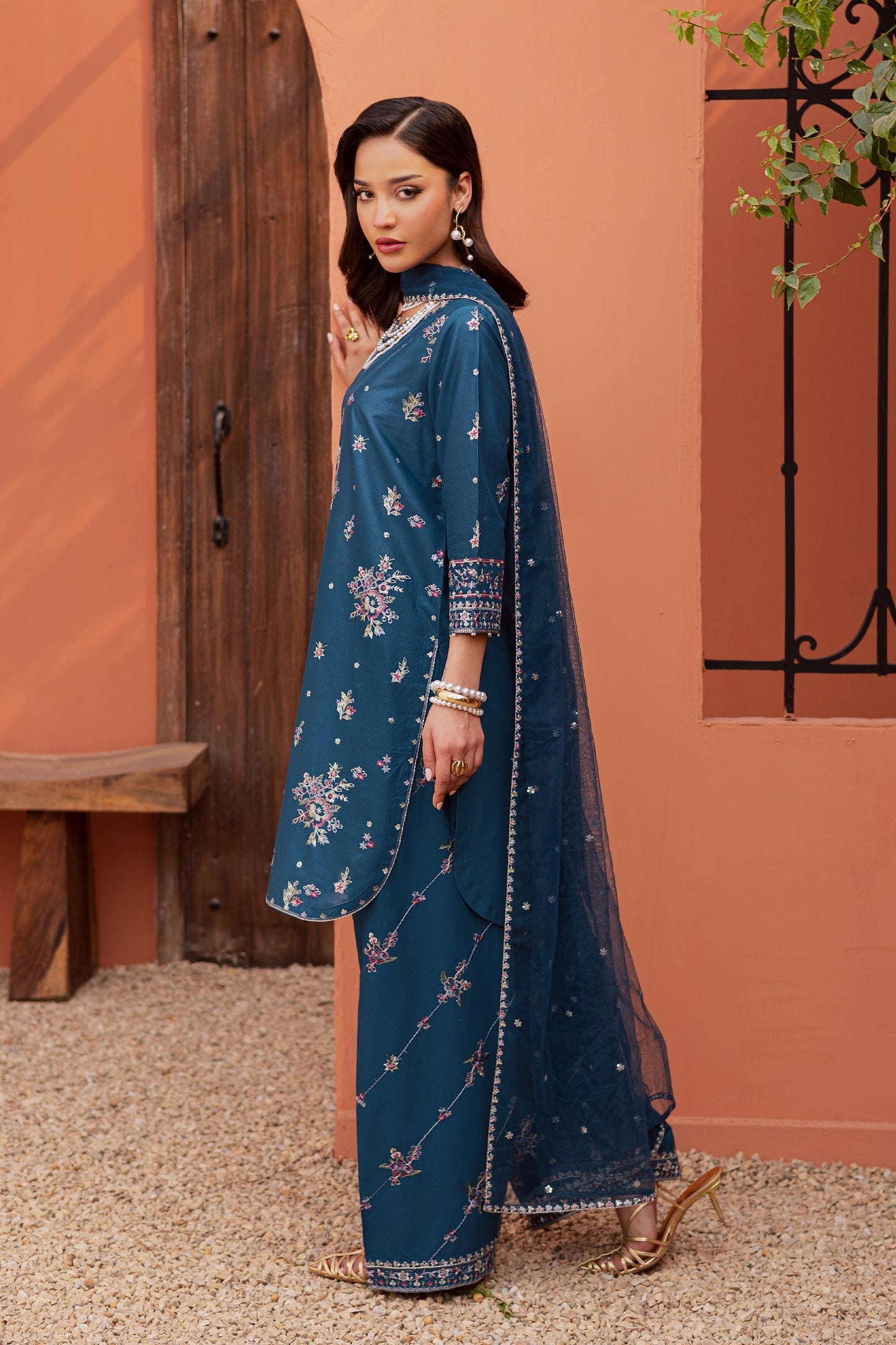 Batik | Festive Eid 26 | Jheel - Luxury Dress - available at Maria Faisal in UK and USA.