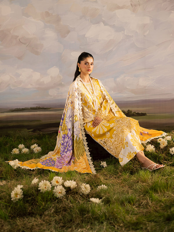 Mahnur | Kaia Slub Linen 25 | K - 03 | 3 PC LINEN - Ladies Clothes - Maria Faisal