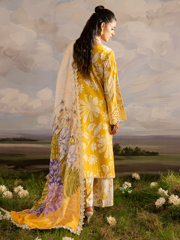 Mahnur | Kaia Slub Linen 25 | K - 03 | 3 PC LINEN - Ladies Clothes - Maria Faisal