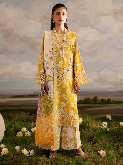 Mahnur | Kaia Slub Linen 25 | K - 03 | 3 PC LINEN - Ladies Clothes - Maria Faisal