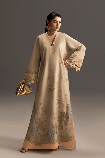 Erum Khan | Summer Whisper | Golden Crown - Luxury Dress - available at Maria Faisal in UK and USA.
