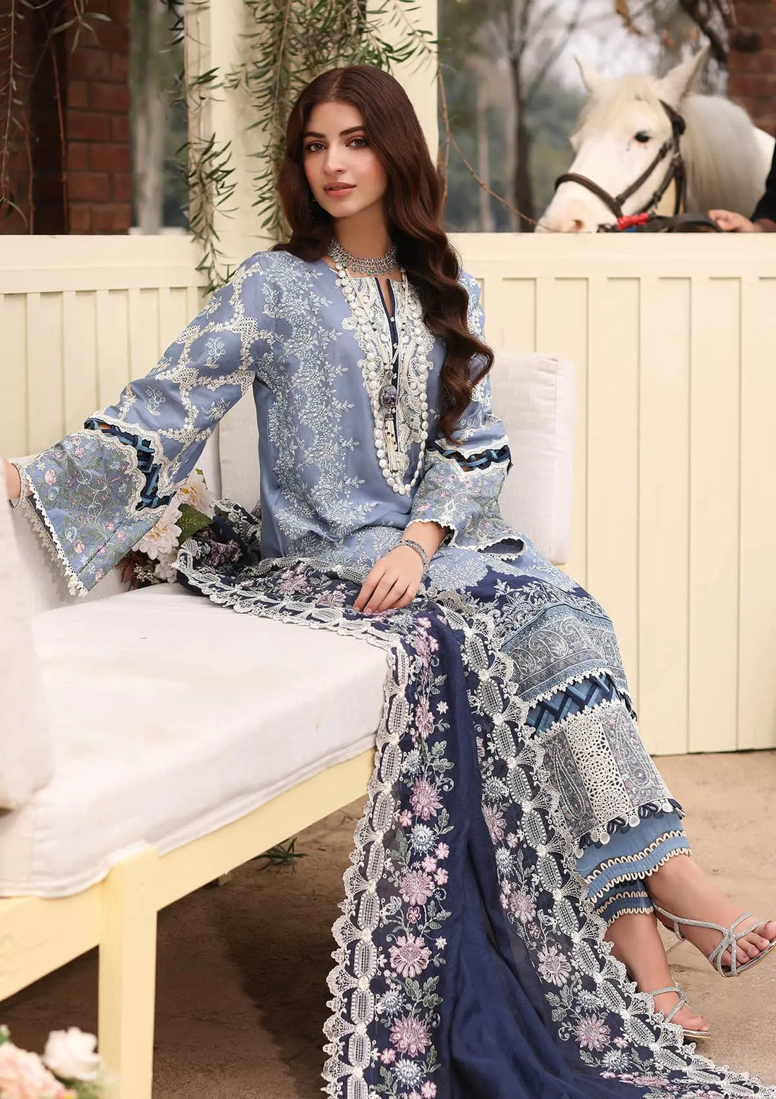 Kahf Premium | Festive Lawn 24 |KFL-04 KINZA - Ladies Clothes - Maria Faisal